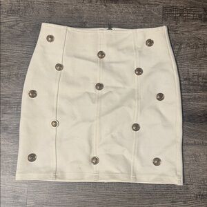 AKIRA Cream Skirt with Gold Accents